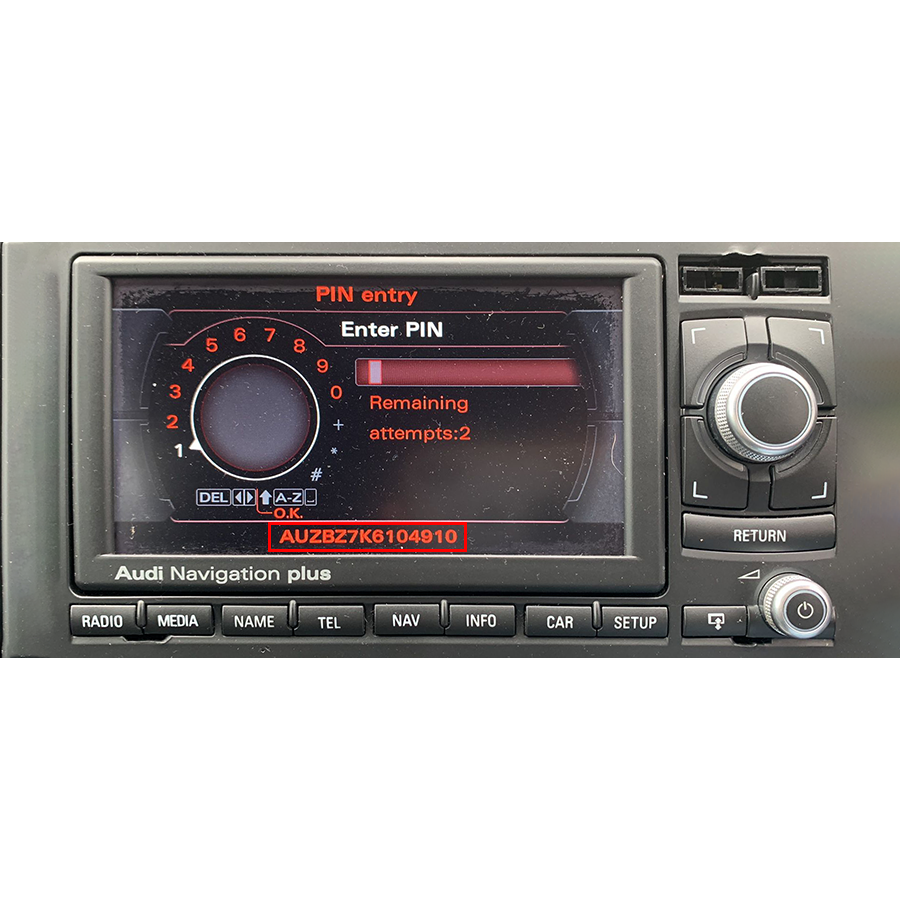 Audi Radio Unlocking Pin Code