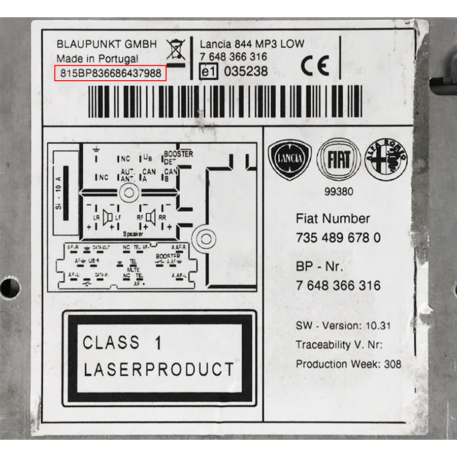 Lancia Radio Unlocking Pin Code