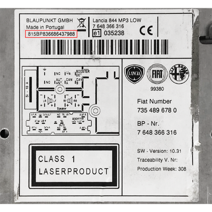 Lancia Radio Unlocking Pin Code